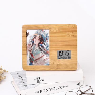 KH-CL193 Bamboo Photo Frame Clock