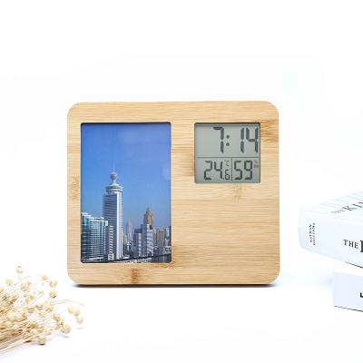 KH-CL186 Bamboo Photo Frame Clock 