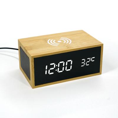 KH-WC073 Bamboo Speaker Alarm Clock
