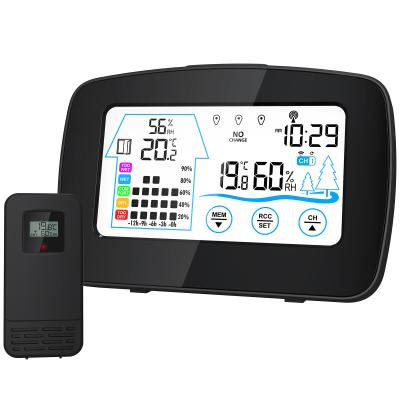 KH-CL149 Weather Station Touch Screen Atomic Clock Digital Indoor Outdoor Thermometer Wireless Temperature Humidity Monitor