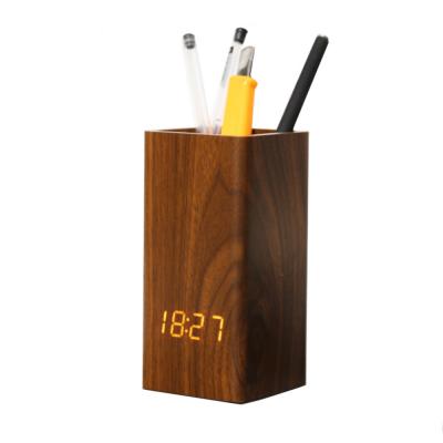 KH-WC104 Pen Holder Wooden Clock