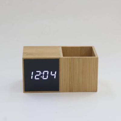 KH-WC121 Wooden Clock With Pen Holder